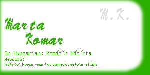 marta komar business card